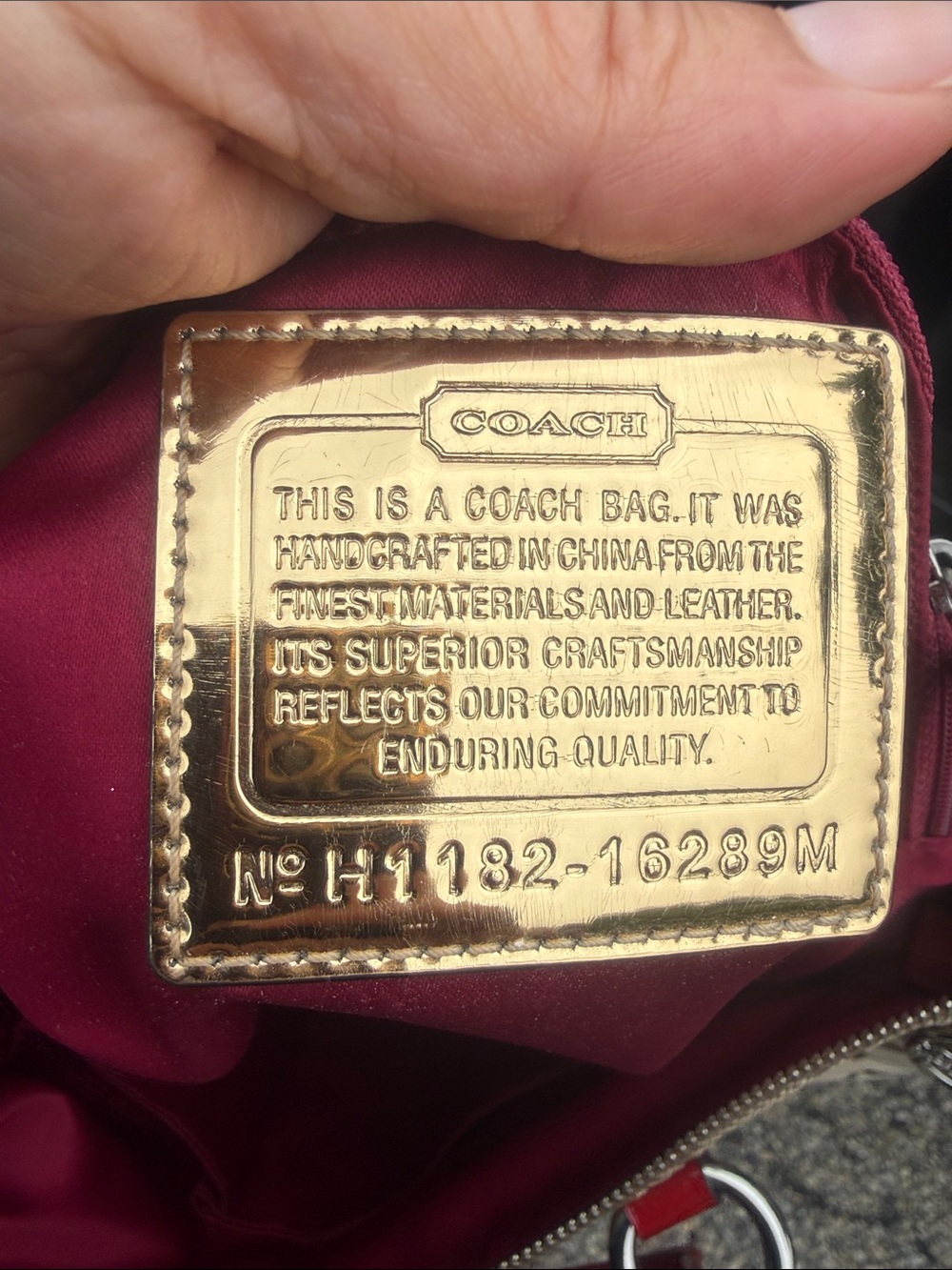 🌺❤️Coach Poppy Glam Tote 16289 Hearts Gold Dot Signature Canvas Red Leather Y2K🤎 - Picture 11 of 15